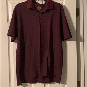 Maroon and blacked striped polo
